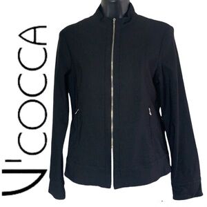 V' COCCA BLack Women’s Zip-Up Jacket Size L